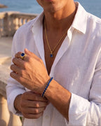 Square Tennis Bracelet | Sapphire Blue 14K Gold