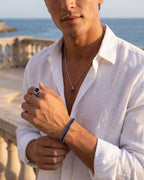 Square Tennis Bracelet | Sapphire Blue Silver