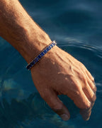Square Tennis Bracelet | Sapphire Blue Silver