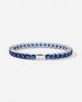 Square Tennis Bracelet | Sapphire Blue Silver