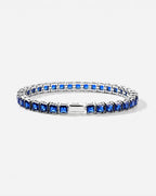 Square Tennis Bracelet | Sapphire Blue Silver