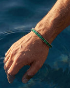 Square Tennis Bracelet | Emerald Green Silver