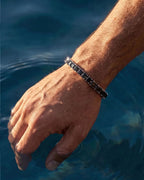 Square Tennis Bracelet | Onyx Black Silver