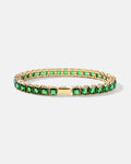 Square Tennis Bracelet | Emerald Green 14K Gold