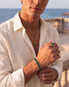 Square Tennis Bracelet | Emerald Green 14K Gold