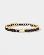 Square Tennis Bracelet | Onyx Black 14K Gold