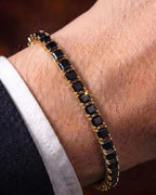 Square Tennis Bracelet | Onyx Black 14K Gold