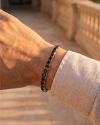 Square Tennis Bracelet | Onyx Black 14K Gold
