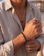 Square Tennis Bracelet | Onyx Black 14K Gold