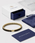 Square Tennis Bracelet | Onyx Black 14K Gold