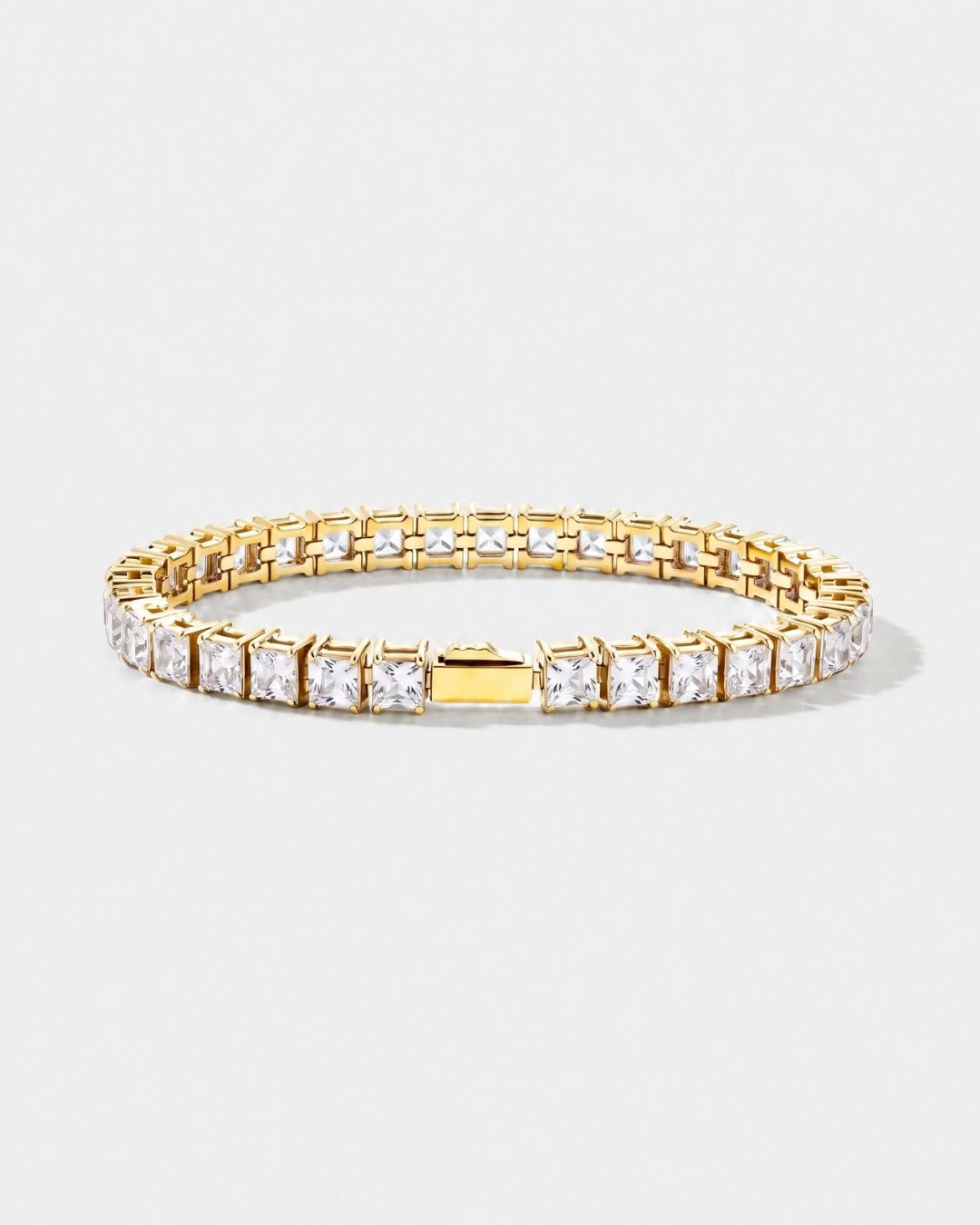 Square Tennis Bracelet | Quartz 14K Gold