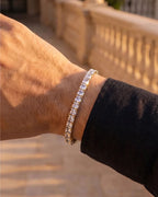 Square Tennis Bracelet | Quartz 14K Gold