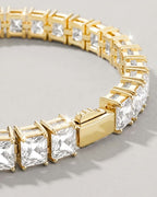 Square Tennis Bracelet | Quartz 14K Gold
