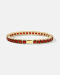 Square Tennis Bracelet | Ruby Red 14K Gold
