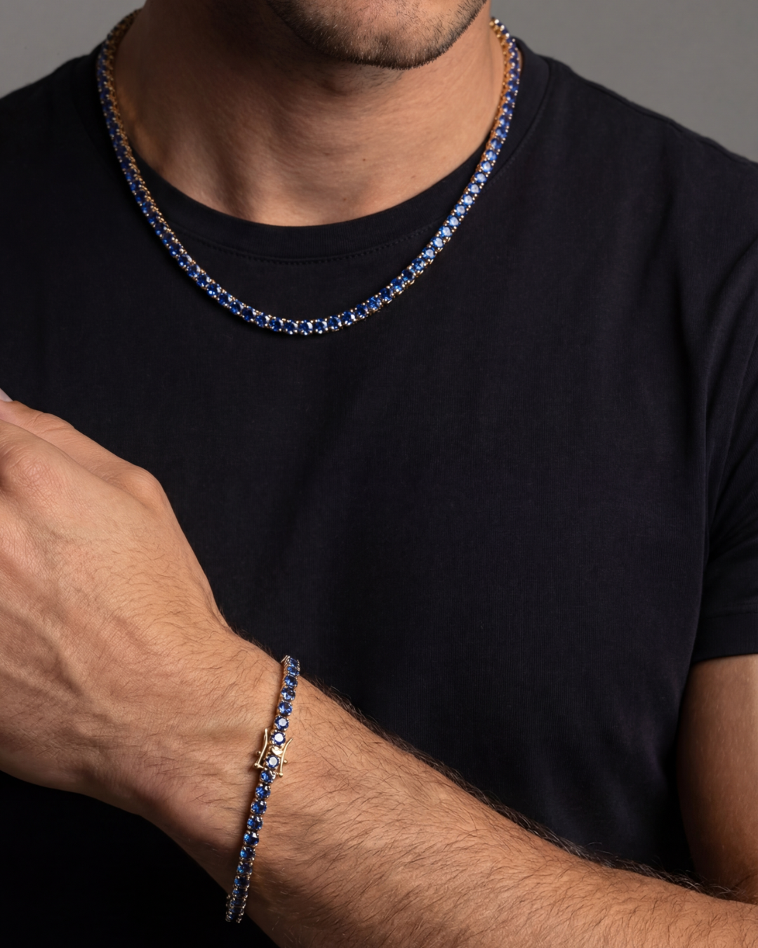 Sapphire Blue Tennis Bracelet I 18k Gold