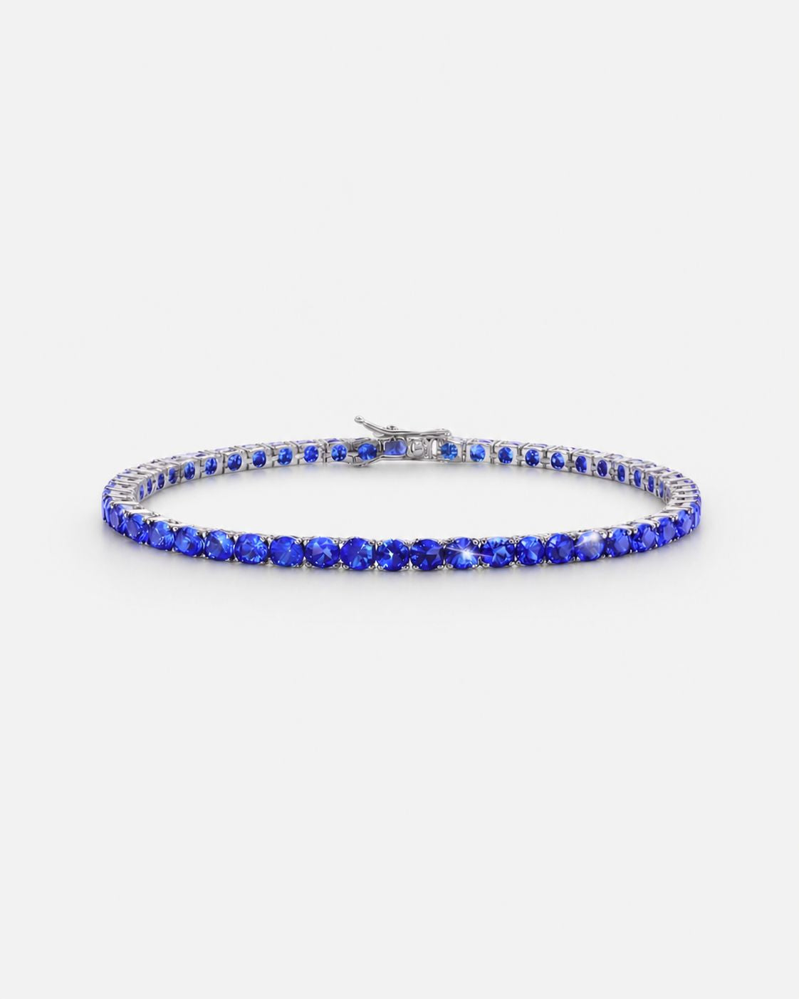 Bracelet tennis Saphir bleu