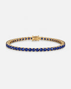 Sapphire Blue 14K Gold Tennis Bracelet