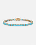 Tennis Bracelet | Aquamarine Blue 14K Gold
