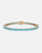 Tennis Bracelet | Aquamarine Blue 14K Gold
