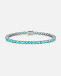 Tennis Bracelet | Aquamarine Blue Silver