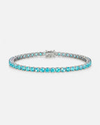 Tennis Bracelet | Aquamarine Blue Silver