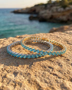 Tennis Bracelet | Aquamarine Blue Silver