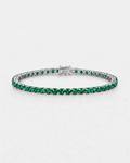 Tennis Bracelet | Emerald Green Silver