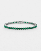 Tennis Bracelet | Emerald Green Silver