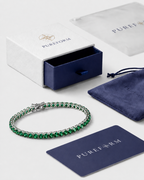 Tennis Bracelet | Emerald Green Silver