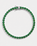 Tennis Bracelet | Emerald Green Silver