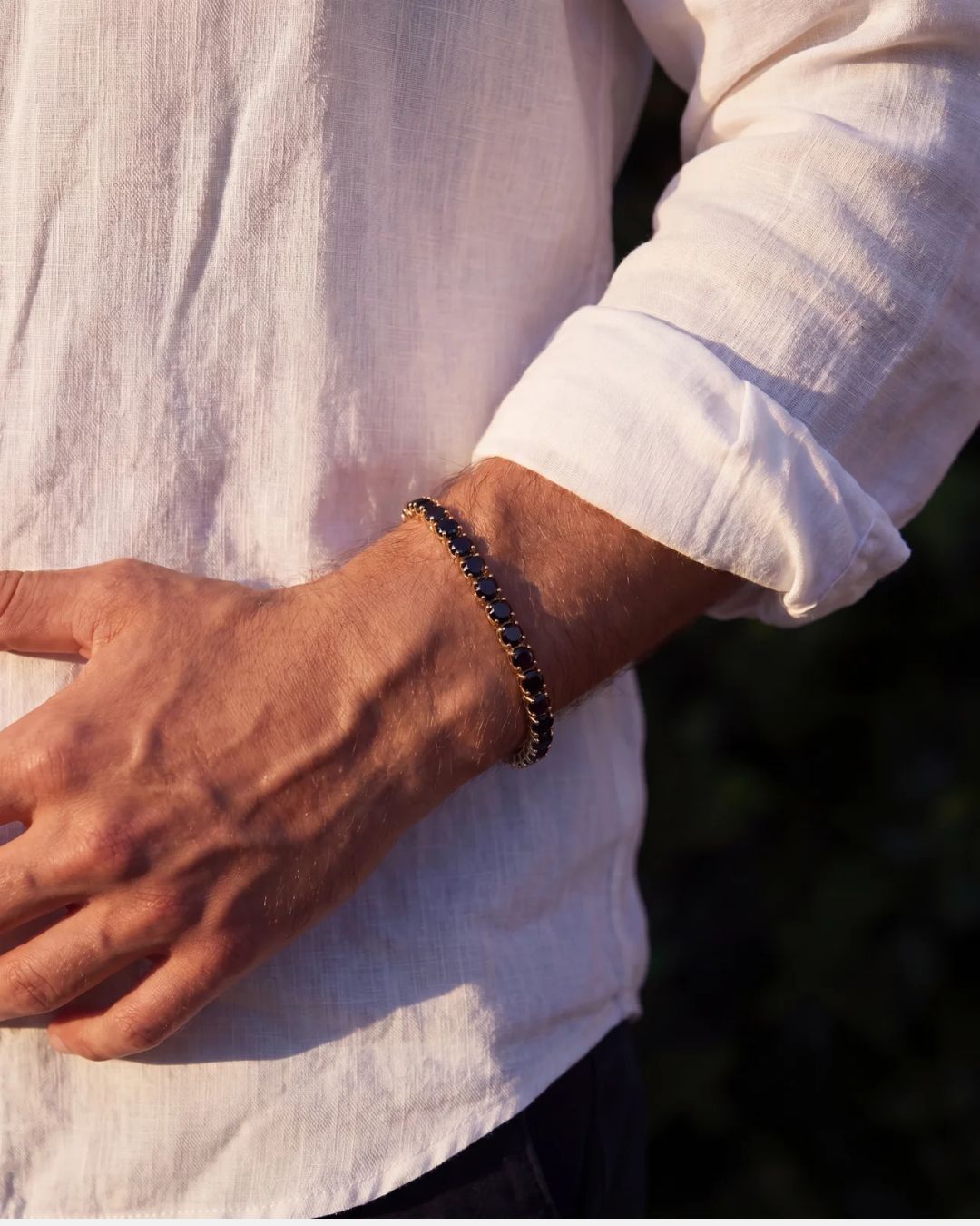 Tennis Bracelet | Onyx Black 14K Gold