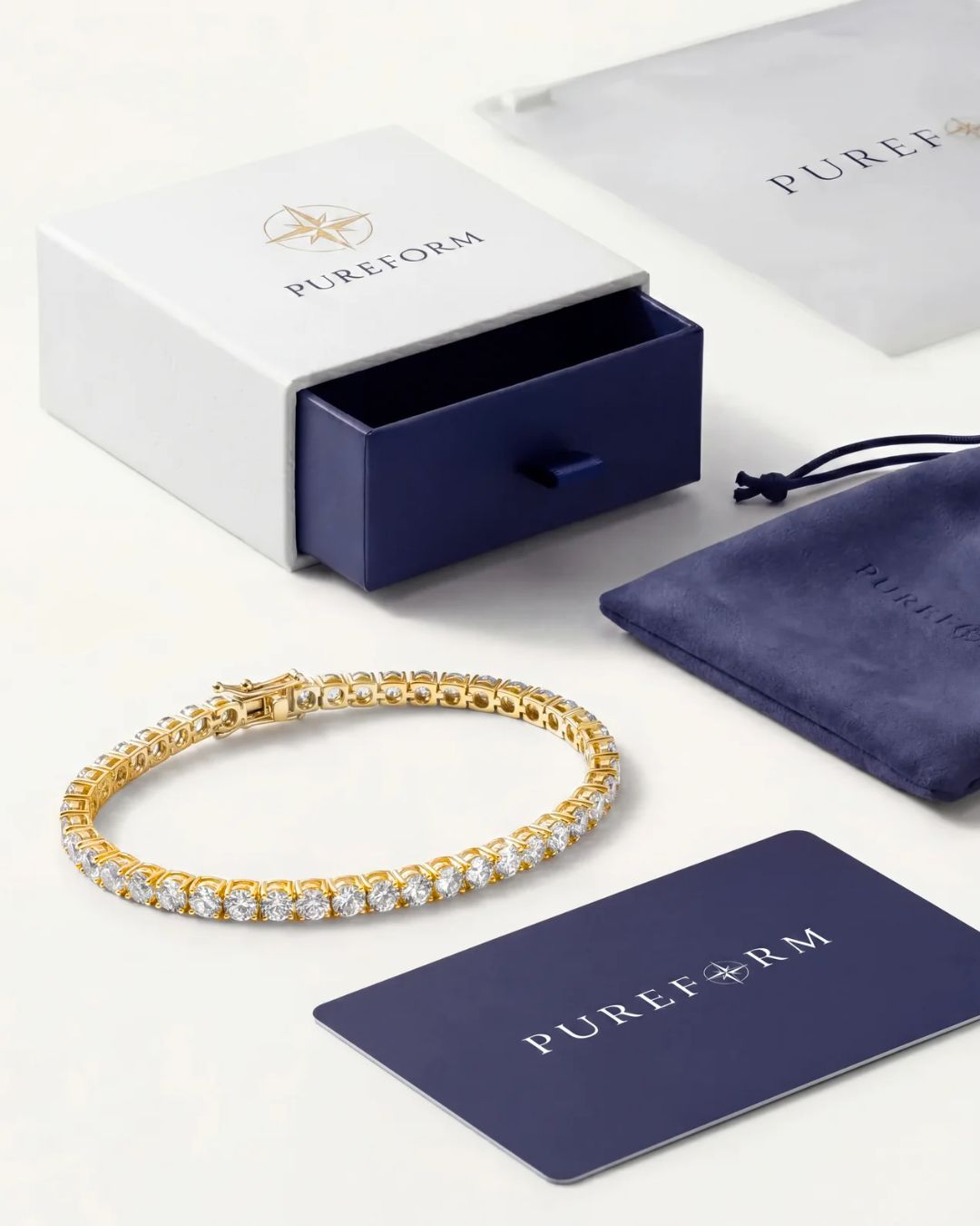 Tennis Bracelet | Quartz 14K Gold
