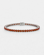 Tennis Bracelet | Ruby Red Silver