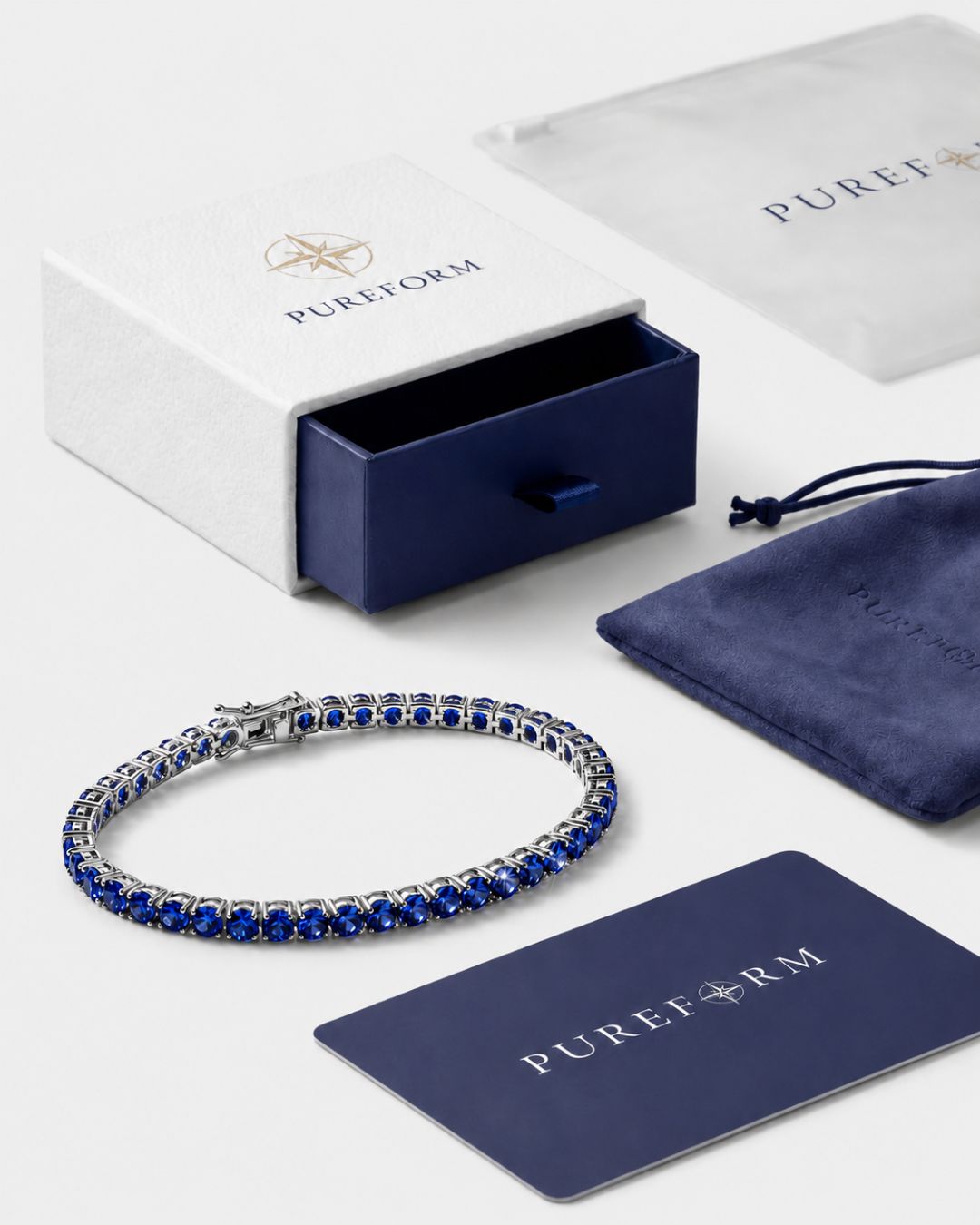 Tennis Bracelet | Sapphire Blue Silver