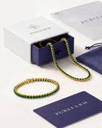 Tennis Bracelet | Emerald Green 14K Gold
