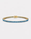 Tennis Bracelet | Aquamarine Blue 14K Gold