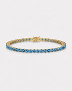 Tennis Bracelet | Aquamarine Blue 14K Gold