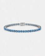Tennis Bracelet | Aquamarine Blue Silver