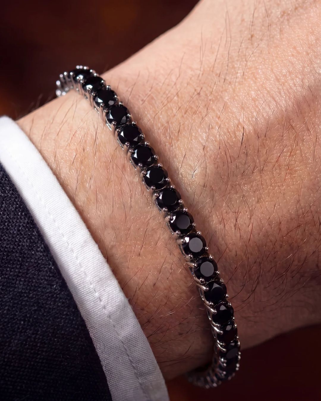 Obsidian-Tennisarmband I 4MM 