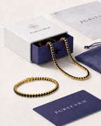 Tennis Bracelet | Onyx Black 14K Gold