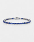 Sapphire Blue Silver Tennis Bracelet