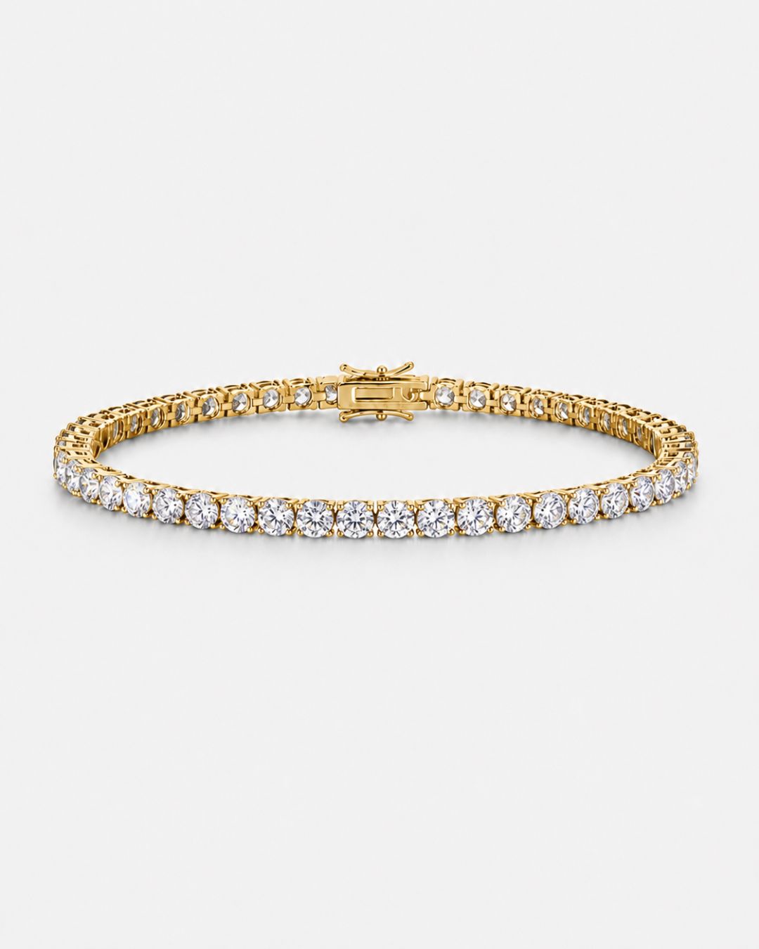 Quartz 14K Gold Tennis Bracelet