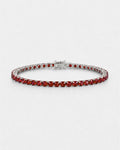 Ruby Red Silver Tennis Bracelet