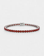 Ruby Red Silver Tennis Bracelet