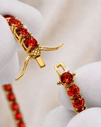 Tennis Bracelet | Ruby Red 14K Gold