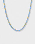 Tennis Necklace | Aquamarine Blue 14K Gold