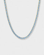 Tennis Necklace | Aquamarine Blue 14K Gold