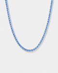 Tennis Necklace | Aquamarine Blue Silver