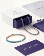 Tennis Bracelet | Aquamarine Blue 14K Gold