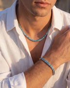 Tennis Bracelet | Aquamarine Blue Silver